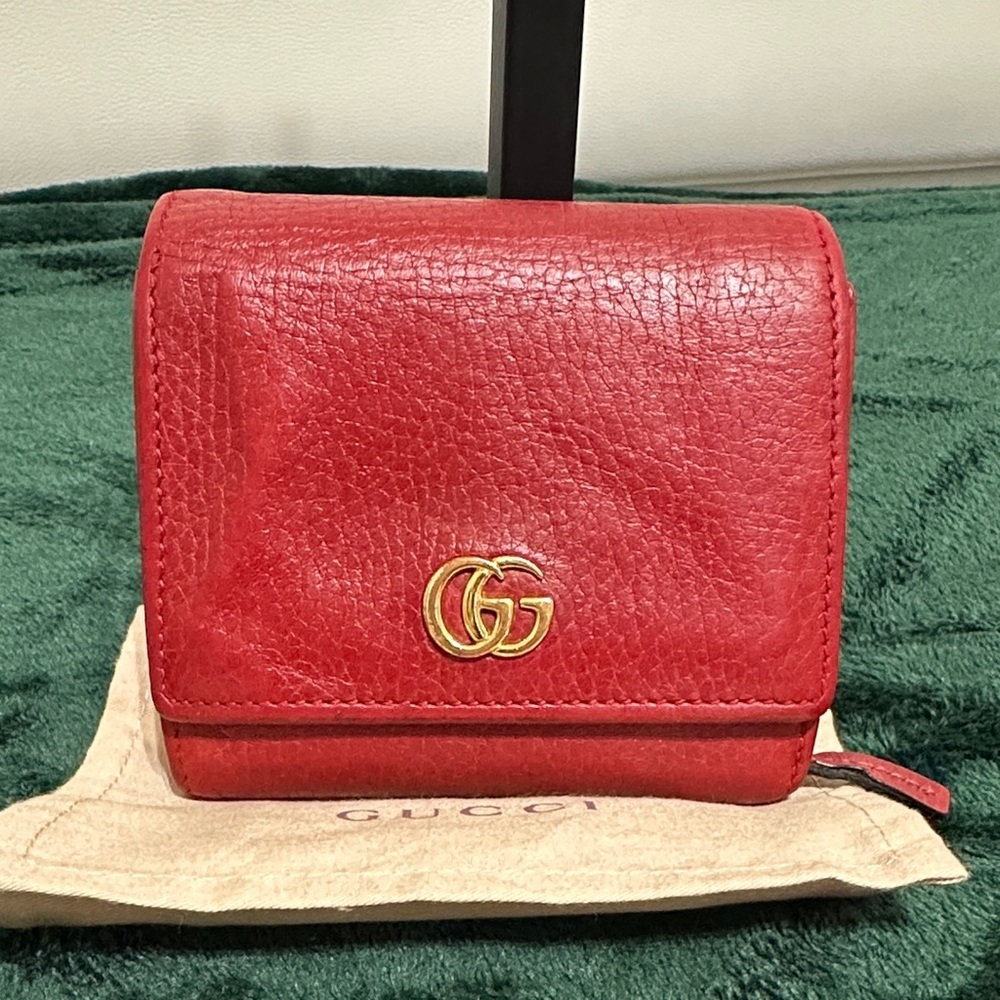 Gucci Red Leather Compact Wallet